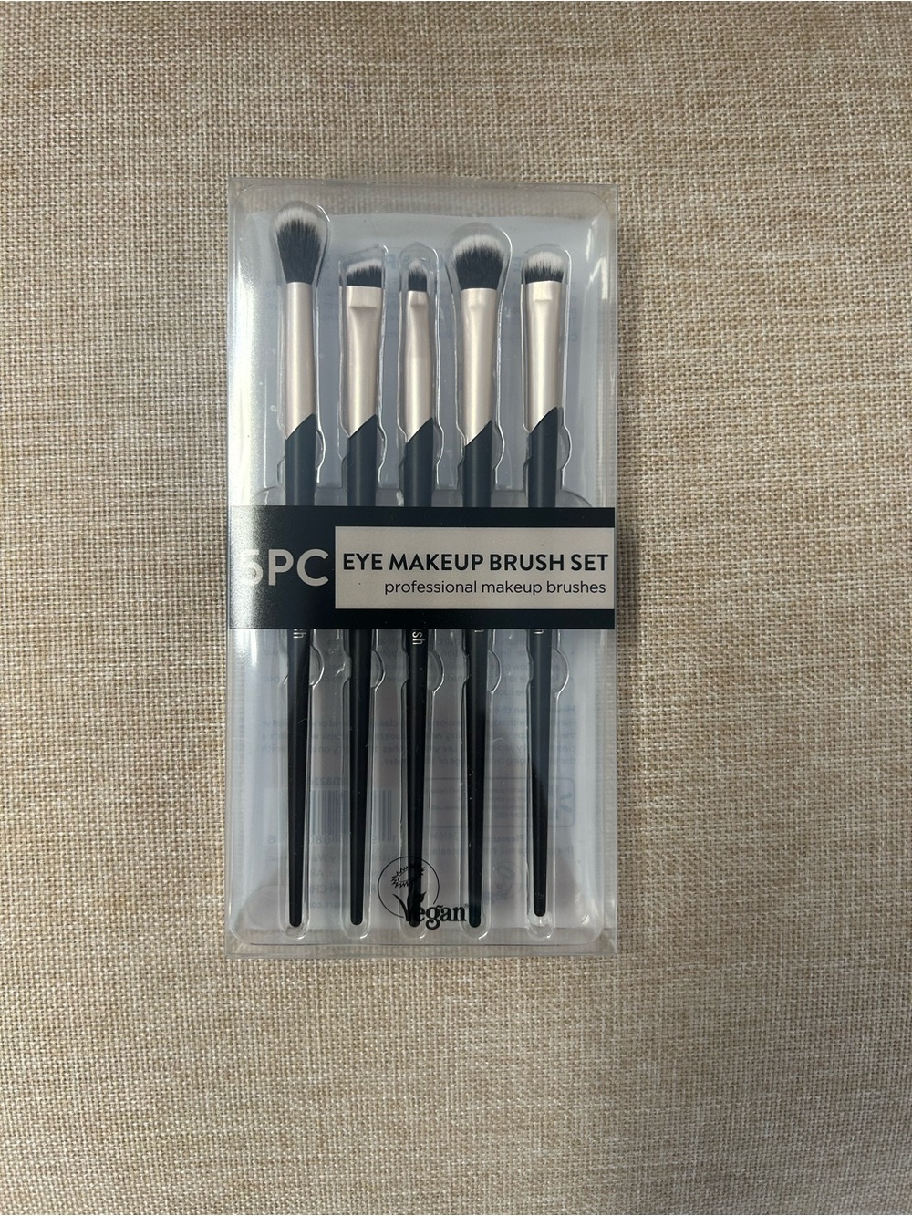 5PC Eye Makeup Brush Set - Black and Silver